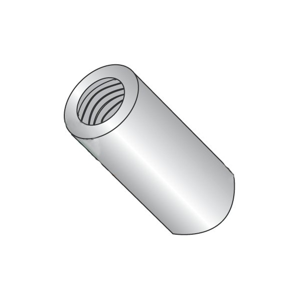 Newport Fasteners Round Standoffs, #8-32 Thrd Sz, 5/8 in Bd L, Brass Nickel Plated, 1/4 in OD, 500 PK 623683 - main